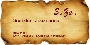 Sneider Zsuzsanna névjegykártya