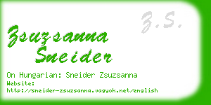 zsuzsanna sneider business card